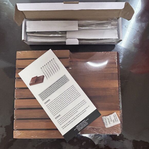 New Cangshan 8 Piece Chef Steak Knife Set With Walnut Acacia Flat Lay Block - Picture 7 of 11